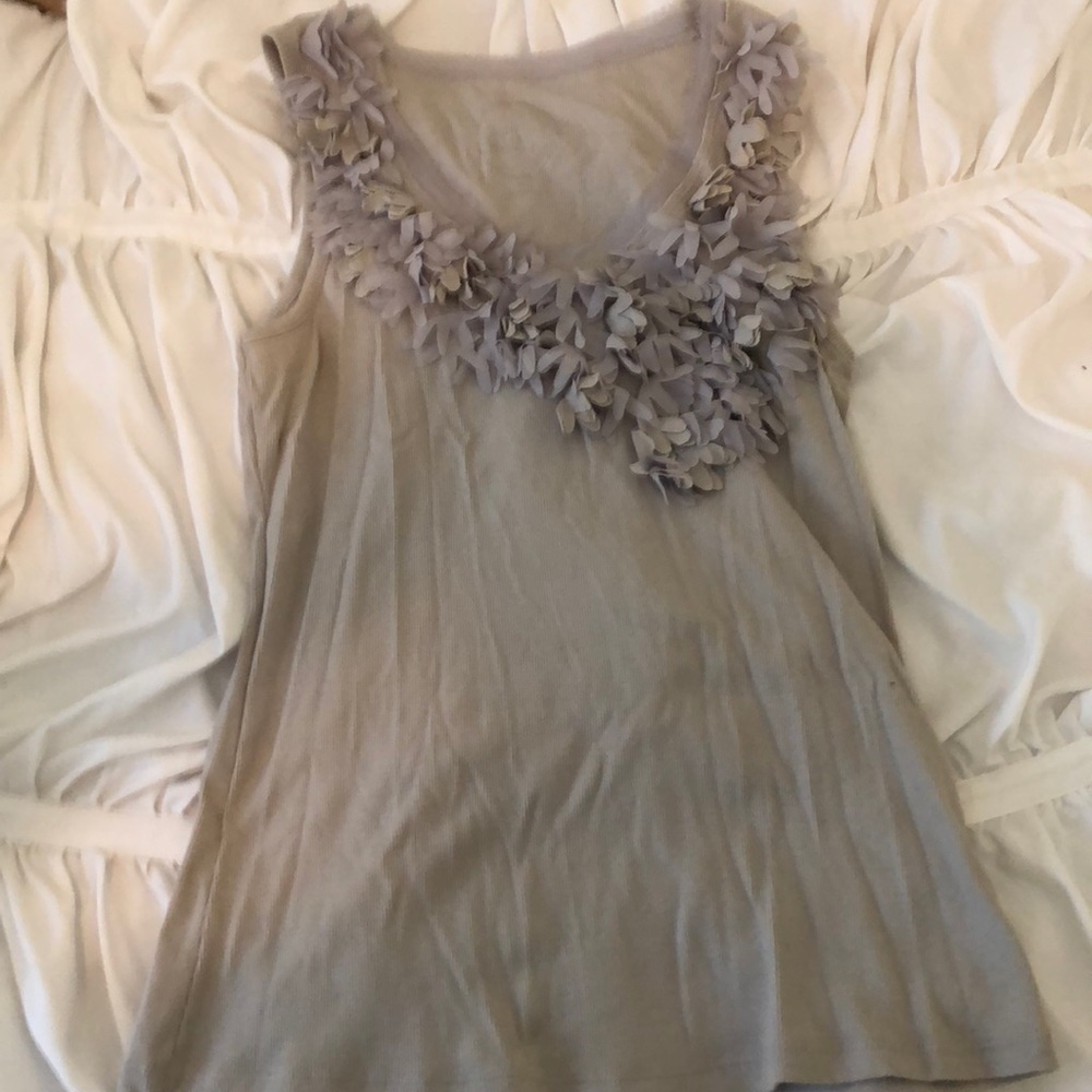 Floral tank top, muted heather